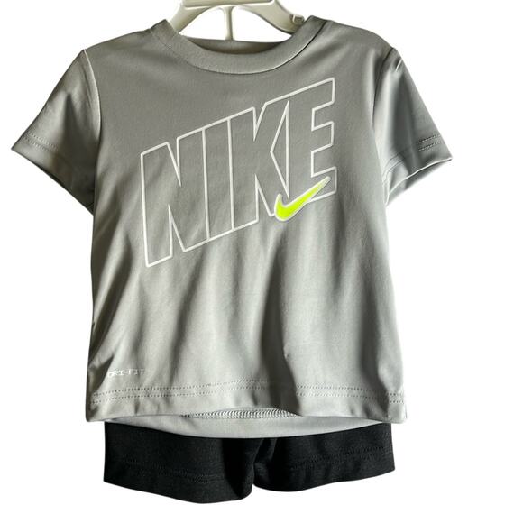Nike Other - Nike 2-piece boys Gray black short sleeve shorts set 2T